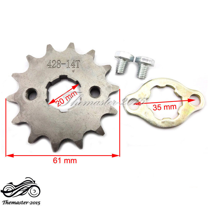 428 14T Tooth 20mm Front Engine Sprocket Gear For Chinese Dirt Pit Bike ATV Q