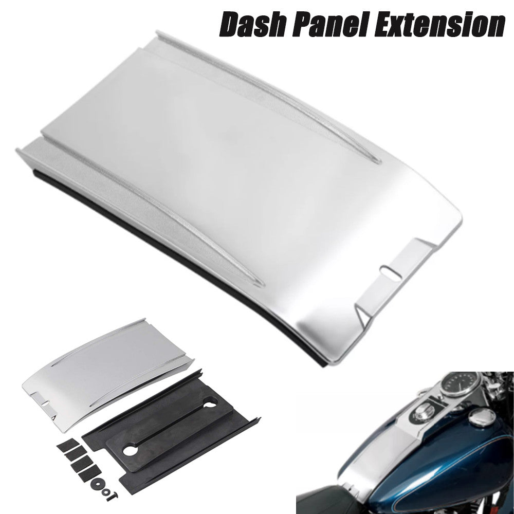 Lower dashboard fuel tank panel protective cover extended for Harley Softail Fat Boy '00-'17 Chrome- n