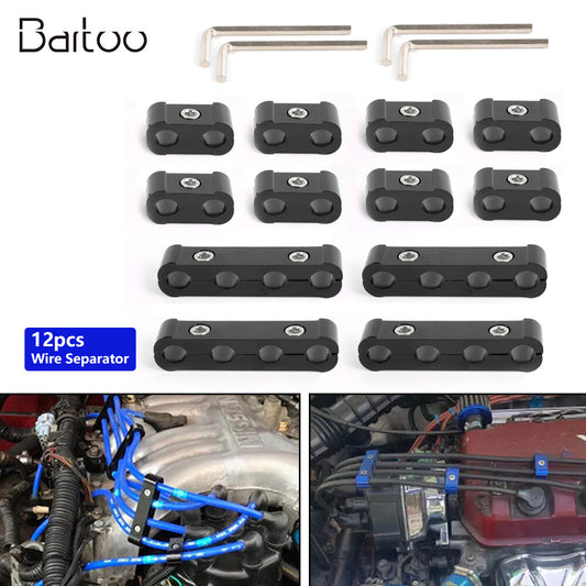 Spark Plug Wire Separator Black Wire Separator For 8/9/10mm Universal 12PCS Q