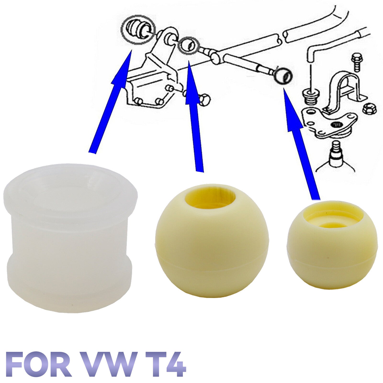 for VW T4 Neu Reparatursatz Schaltung 3er Set ¨¹berholungskit Buchse Kugel _ DE Q