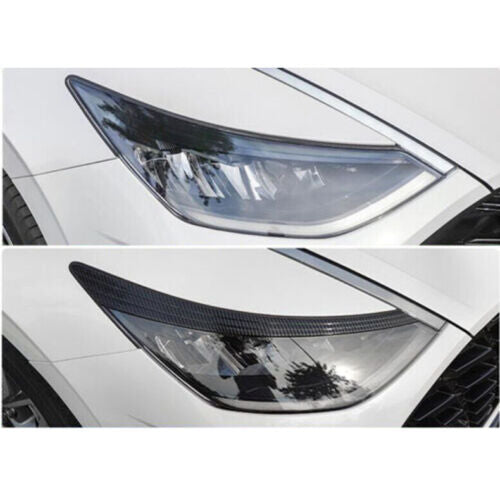 for Hyundai Sonata 2020-2023 Carbon Style Headlight Front Lamp Eyelid Trim Cover