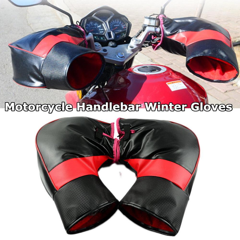 Thick, warm, windproof leather handlebar gloves suitable for Yamaha motorcycles in winter. n