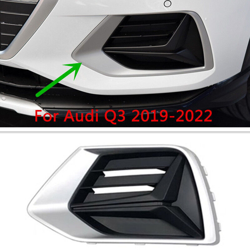 Left Side ABS Front Bumper Fog Lamp Cover Bezel Grill Fit for Audi Q3 2019-2022