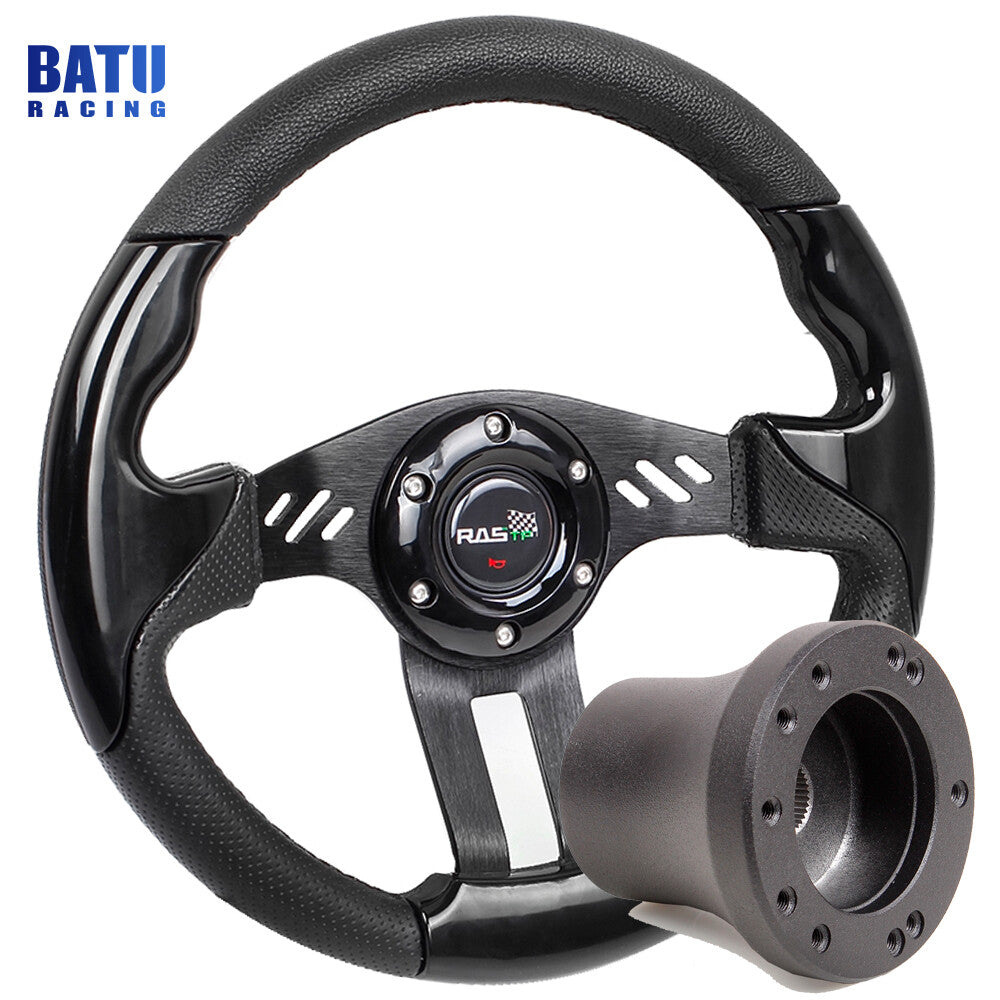 For Club Car for DS 1984-UP Black Hub Adapter+13inch Black for Golf Cart Steering Wheel
