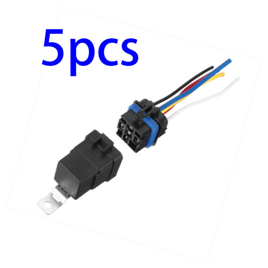 5x Automotive Car Relay Switch Harness SPDT Waterproof 30A/40A DC12V Wires 5-Pin