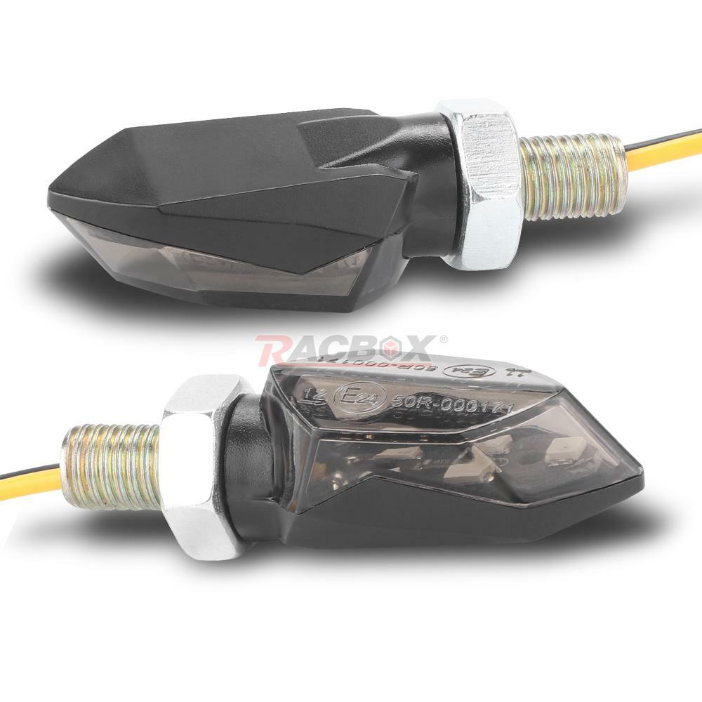 4x Smoke for Mini Motorcycle LED Turn Signal Indicator Light Amber Lamp M8 Dirt Bike