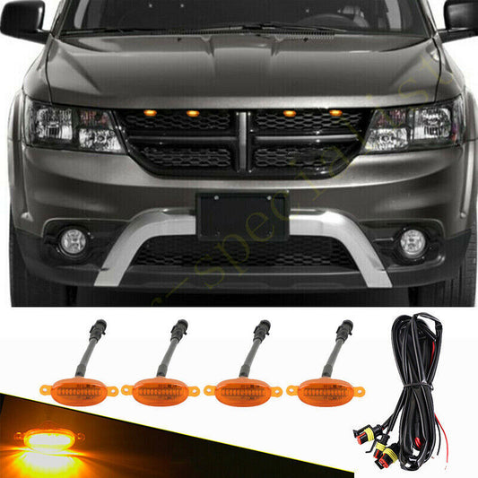 for Dodge Journey 2009-2024 Style Grill LED yellow Marker Light Kit