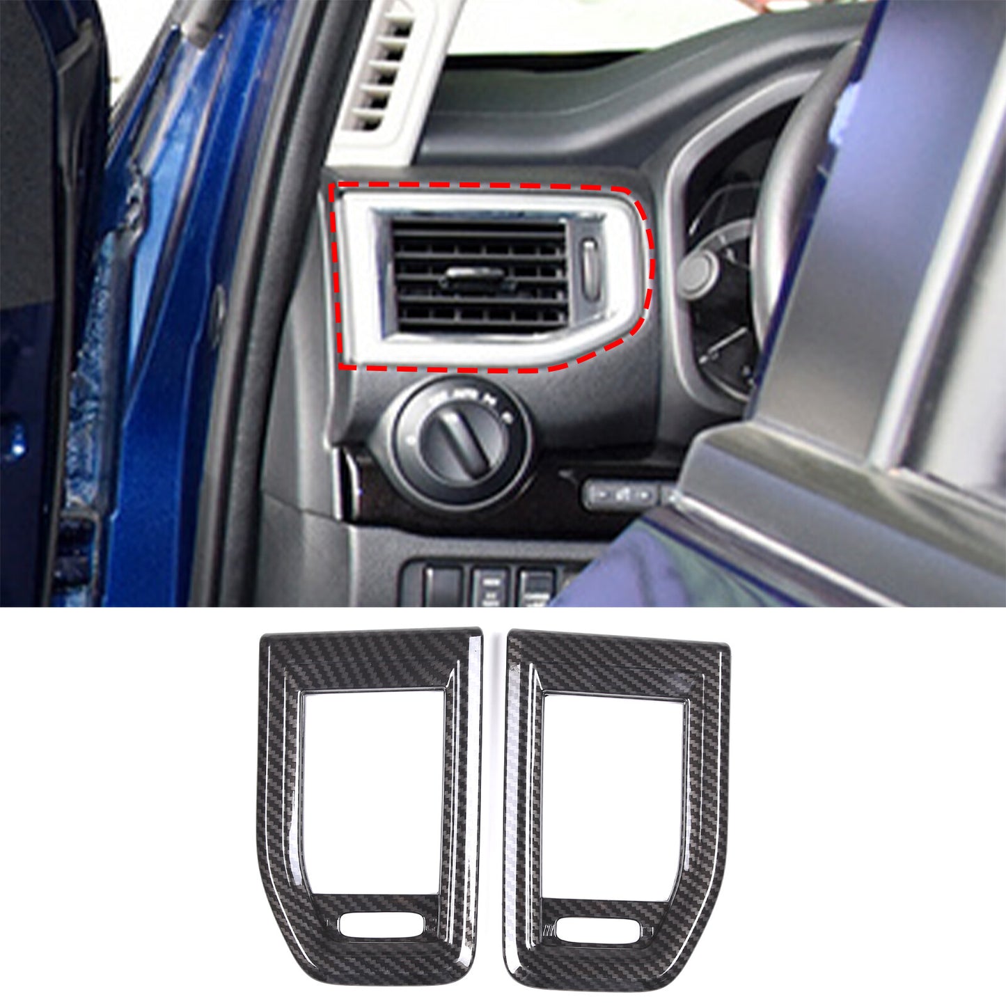 Carbon ABS interior side vent socket trim frame for Titan 2016 - 2023 n