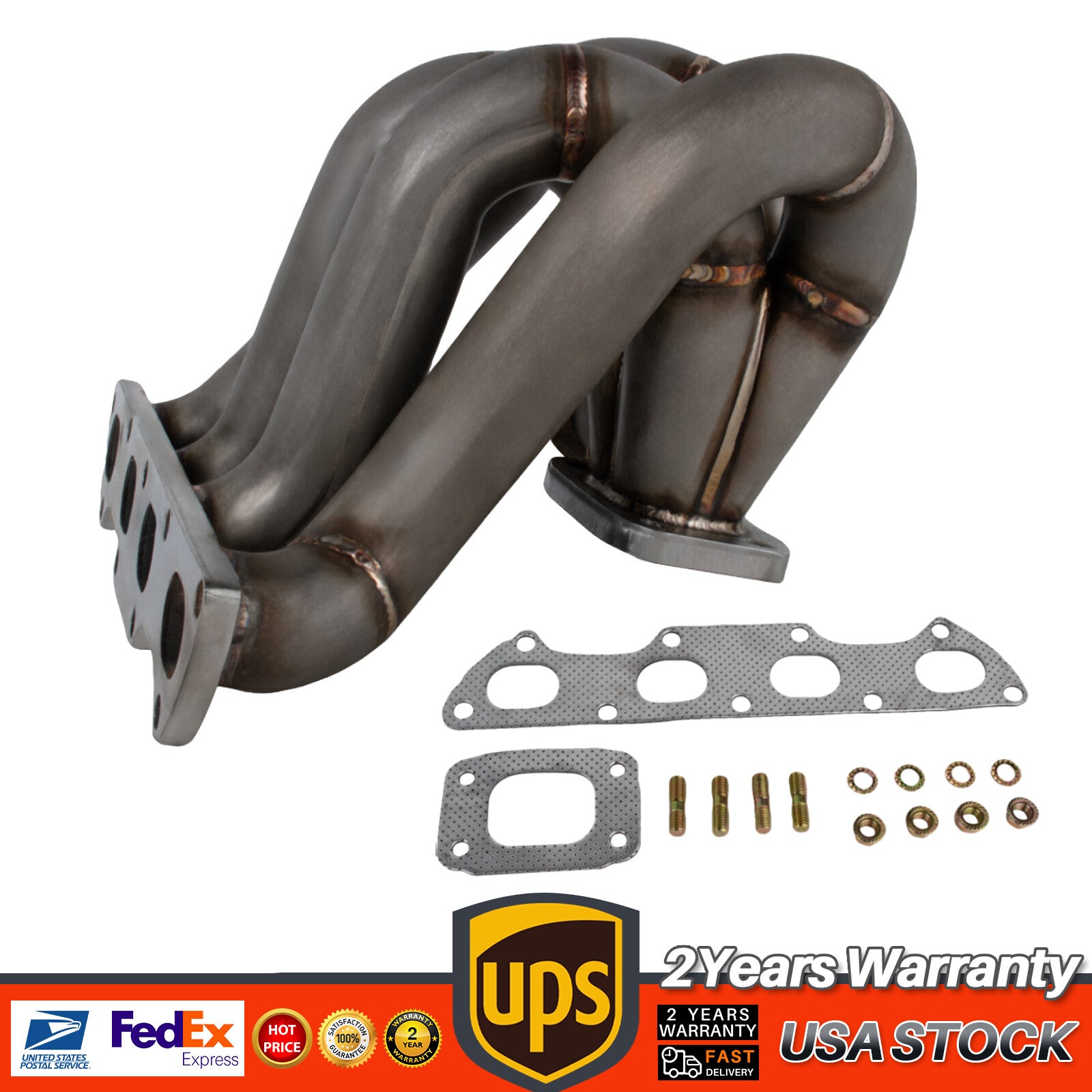 for HONDA for CIVIC B16 B18 HP SERIES EQUAL LENGTH T3 TURBO MANIFOLD w/ Gasket Kit