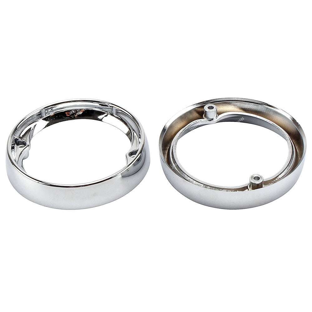 2 Chrome Deep Dish Turn Signal Bezels for Harley Touring Road King Electra Glide Q