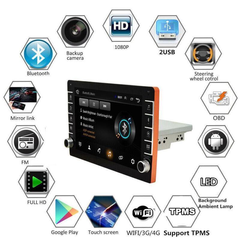Car 9 In 1Din Stereo Android 8.1 Radio HD Mp5 Player Touch Screen Radio GPS Wifi