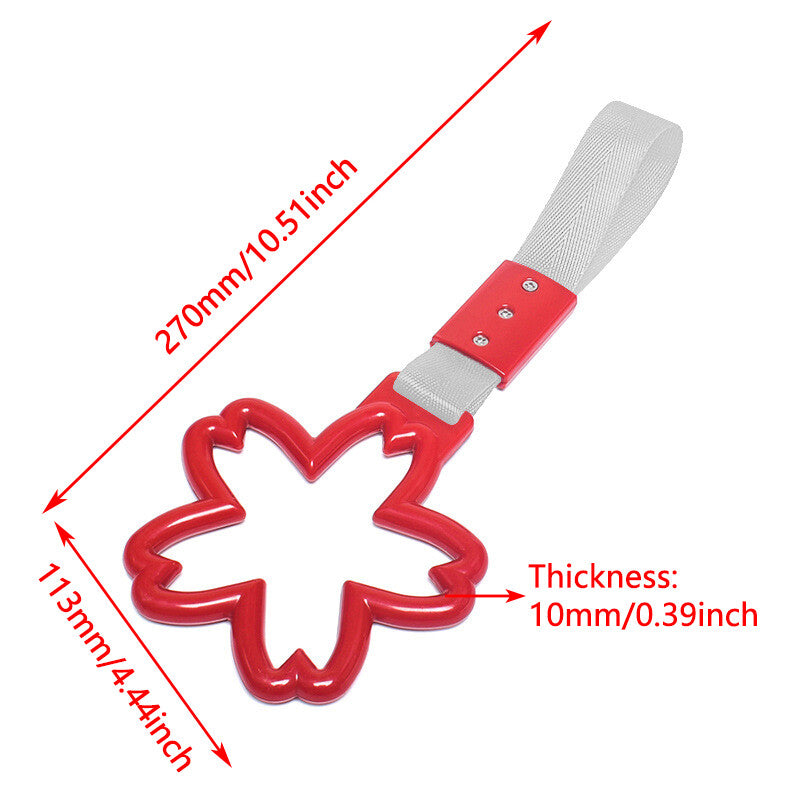 Red Car Warning Handle Strap Subway Train Bus Cherry Blossom Tsurikawa Ring JDM