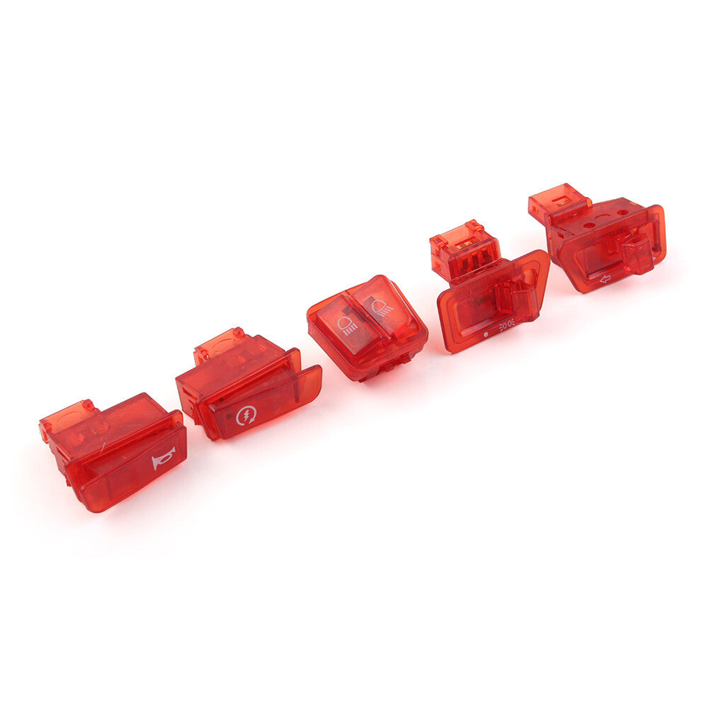 Red Headlight Turn Signal Start Ignition Switch Horn Cap for GY6 50 125cc