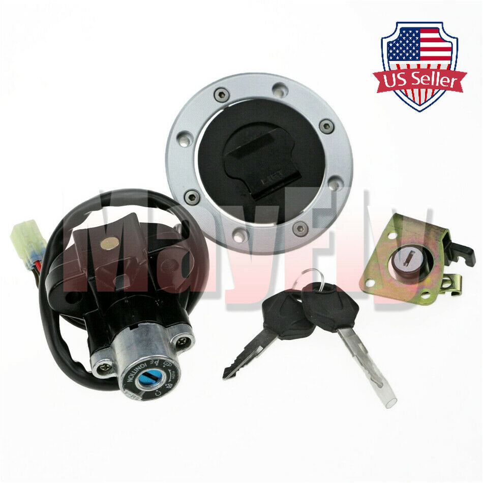 Fit For GSXR600/1000/750 Ignition Switch Lock Fuel Gas Cap Cover Key Set
