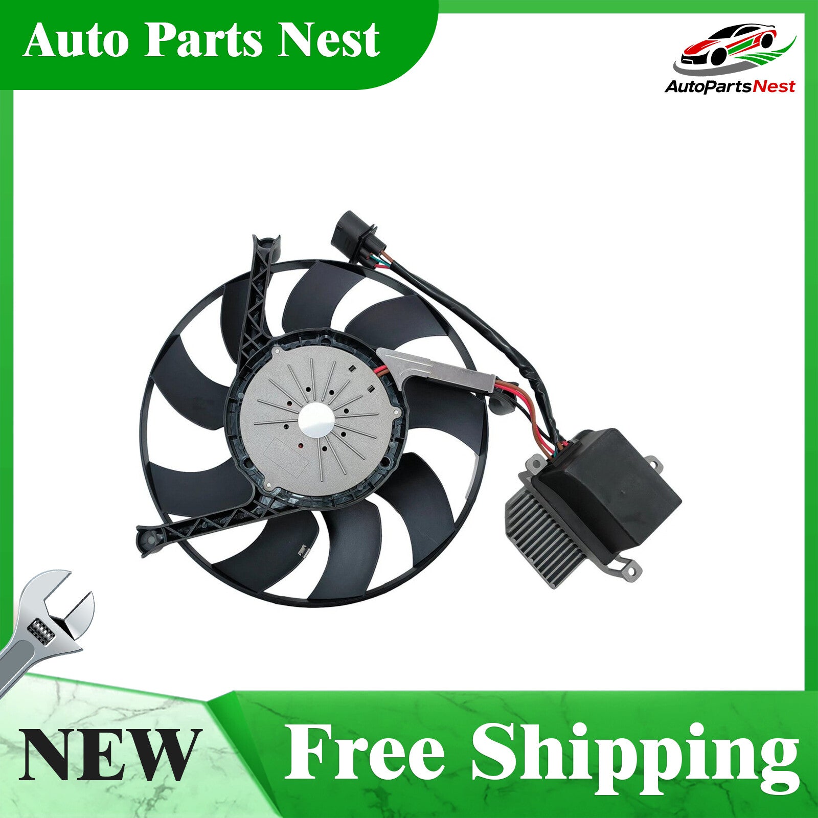 Left Radiator Cooling Fan Fits for VW Phaeton 4.2L 6.0L 2004-2006 3D0959453F Q