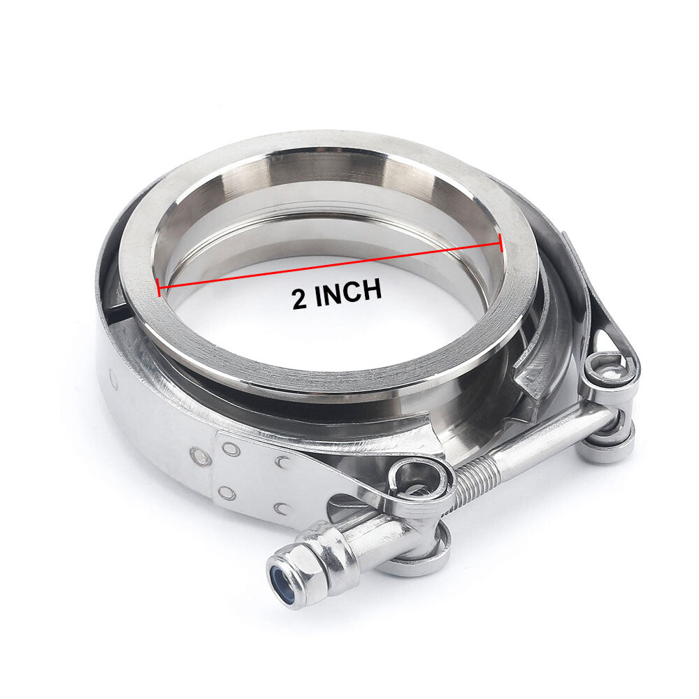 2 2 Inch Stainless Steel V-Band Flange Clamp Kit for Turbo Exhaust Pipes