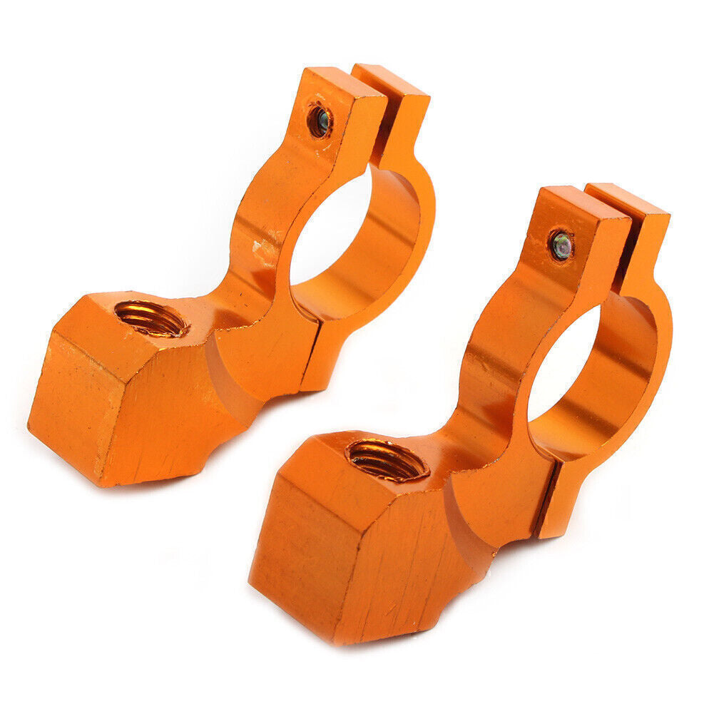22mm 7/8'' Motorcycle Bike Handlebar Rearview Mirror Mount Bracket Clamp Orange Q