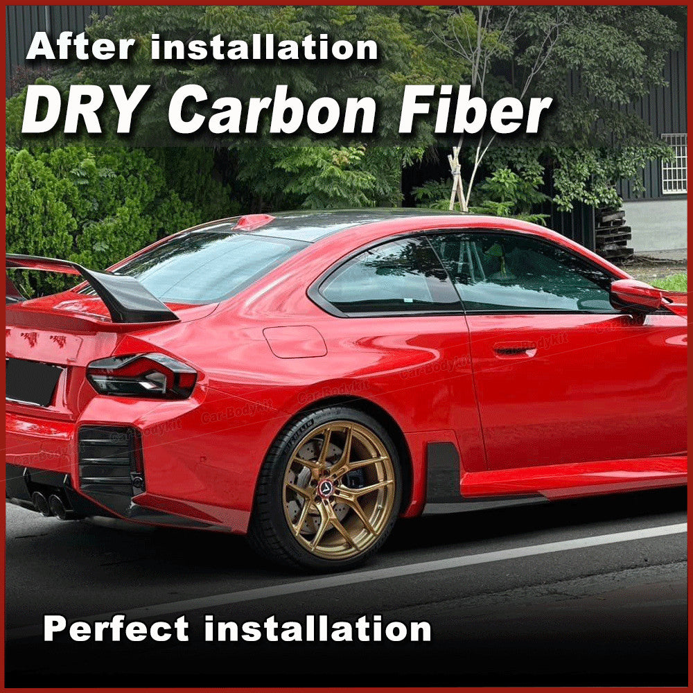 Fit For BWM G87 M2 2022-2024 Dry Carbon Fiber Side Skirt Winglets Extention Lips
