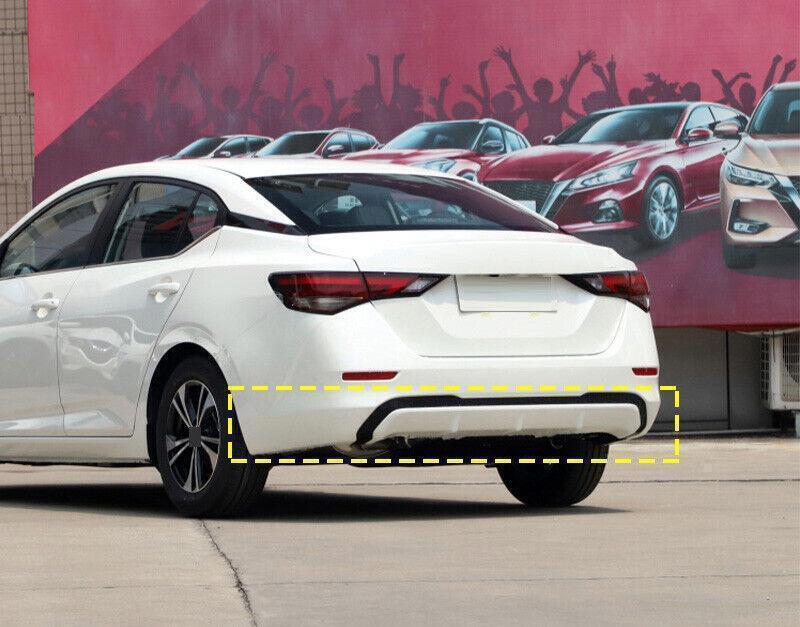 Piano Black Rear Bumper Diffuser Spoiler Lip Moulding for Nissan Sentra 2020-23