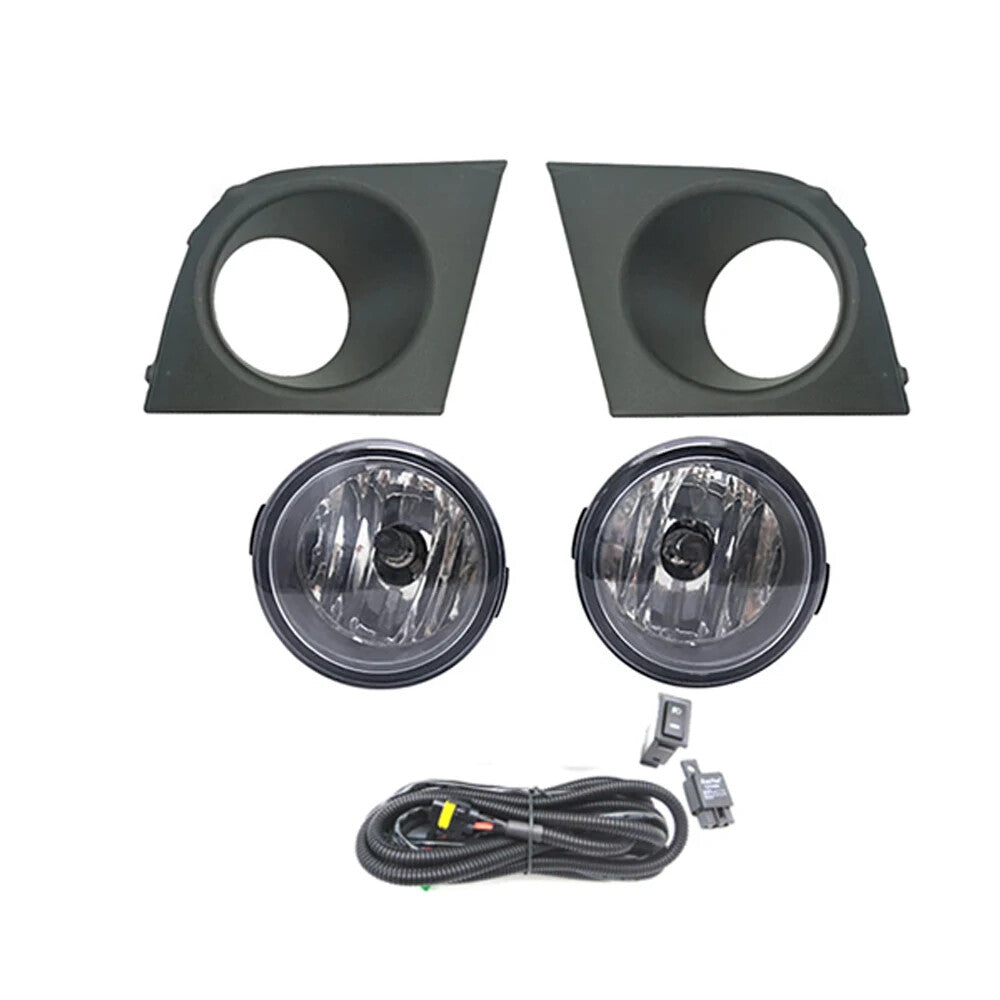 1 Set LED Fog Lights Cover Frame Wiring Grille for Nissan Tiida Latio 2005-2008