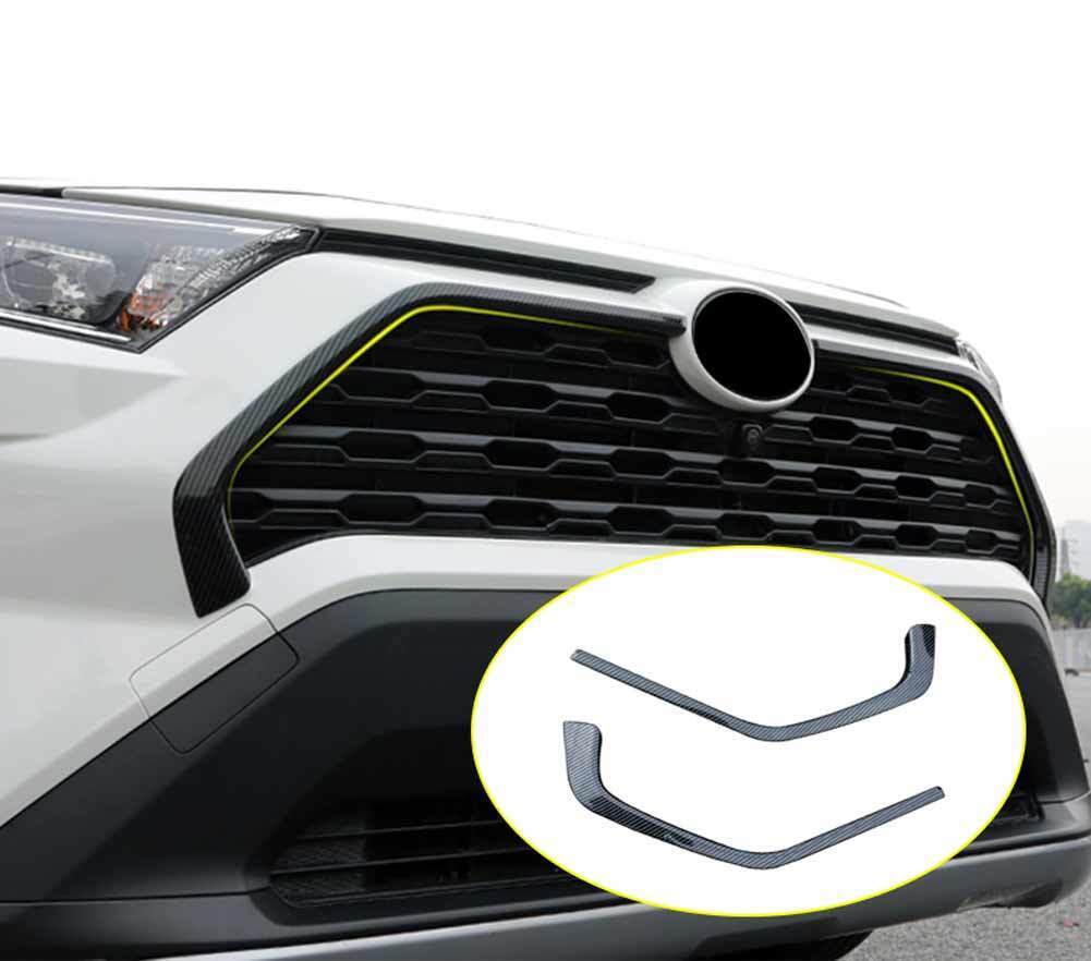 for Toyota RAV4 2019 -2023 ABS Carbon Fiber Front Center Grill Grille Cover Trim