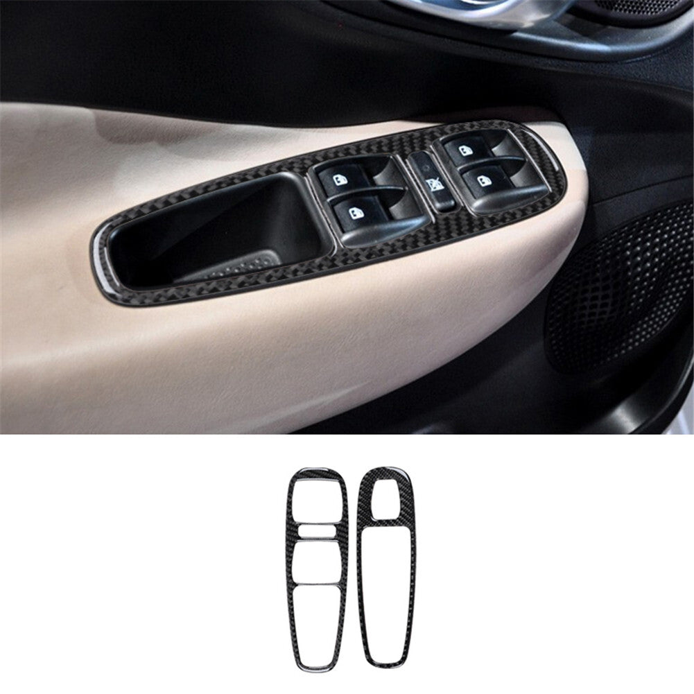 2Pcs Red Carbon Fiber Triangle Window Cover Trim for Cruze 2009-2015 v