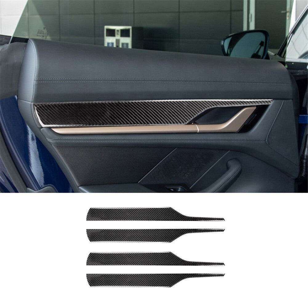 4Pcs Carbon Fiber Inner Door Panel Cover Trim for Porsche Taycan 2019-2022