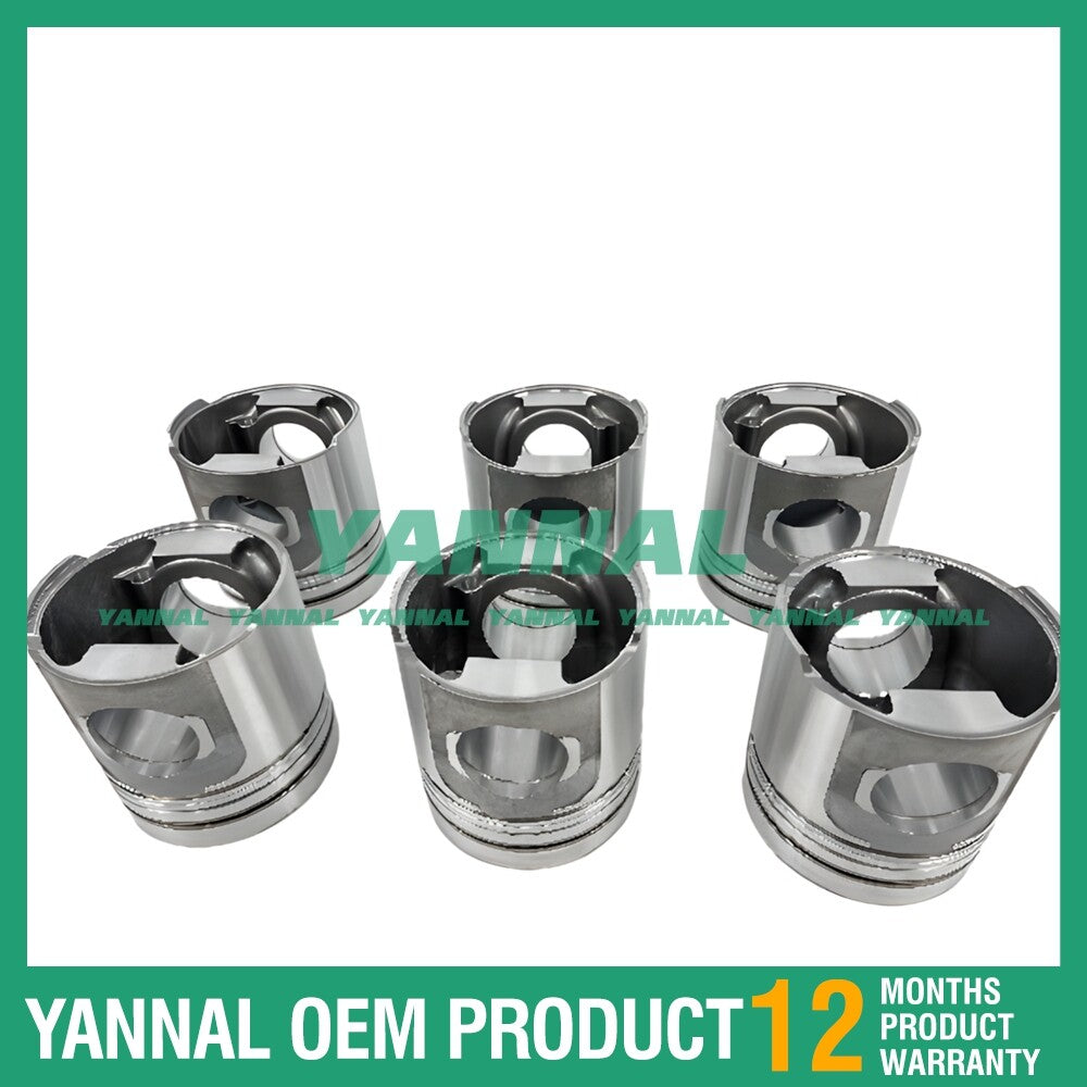 6-piece piston kit for S6R engine spare parts -