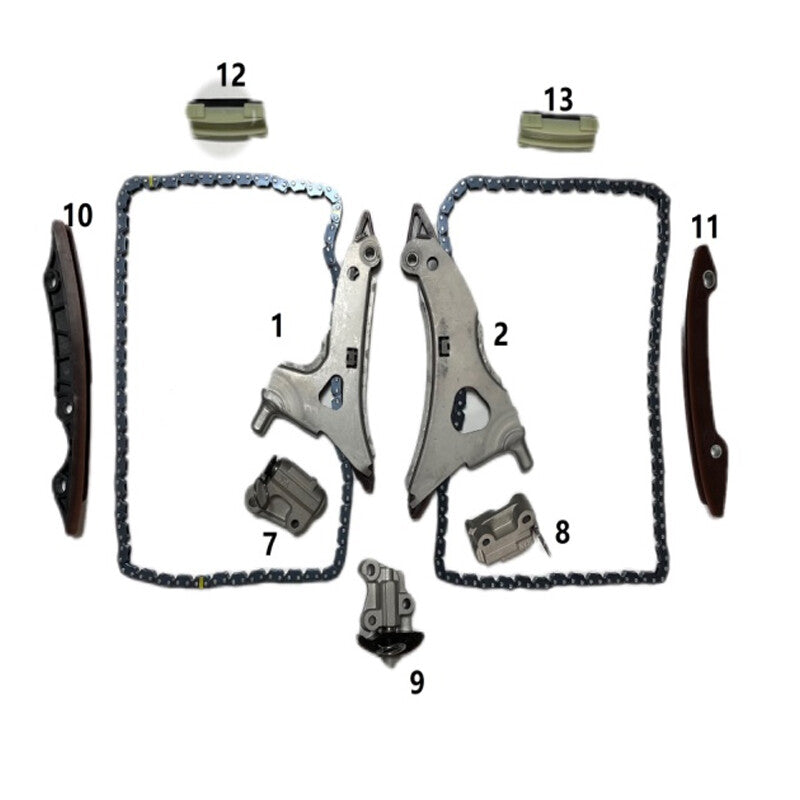 Set 15Pcs Timing Chain Kit for 2011-15 for Mercedes M276 CLS 320 3.5L E350 E400 3.0T Q