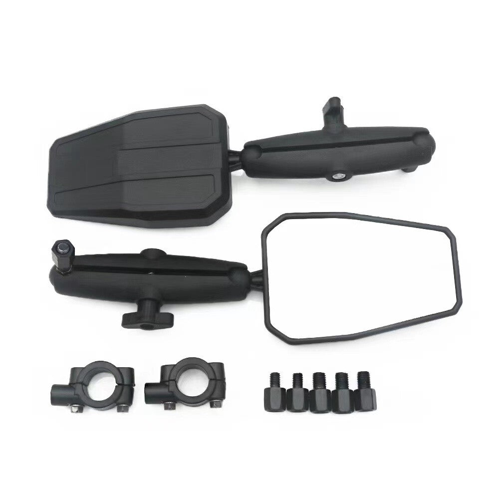 Motorcycle Two Adventure Mirrors 6 Arm 10mm x 1.25 Ball Mount Pair Set