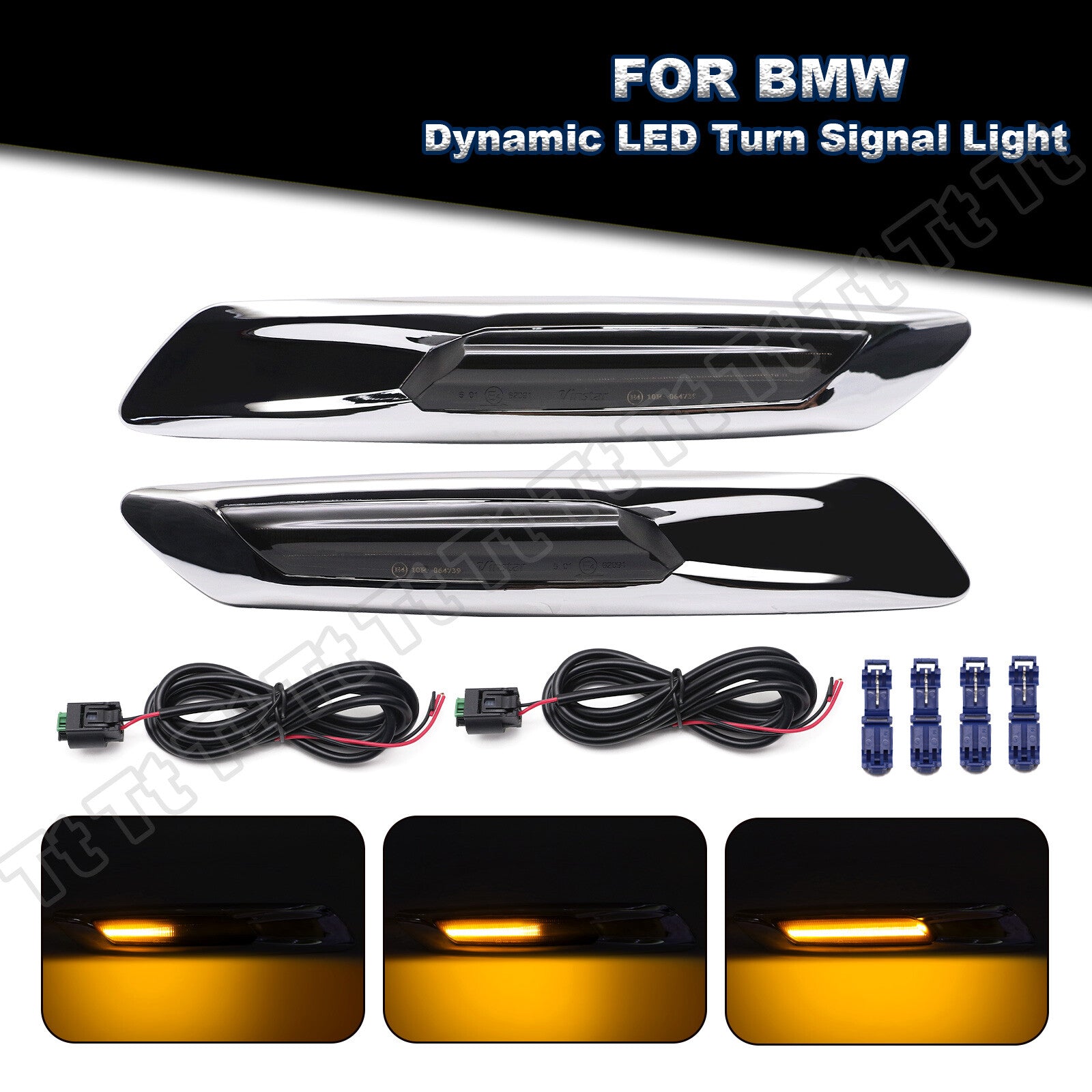 Sequential LED Side Marker Lights Turn Signal Lights for 2011-13 for 528i 535i 550i- v