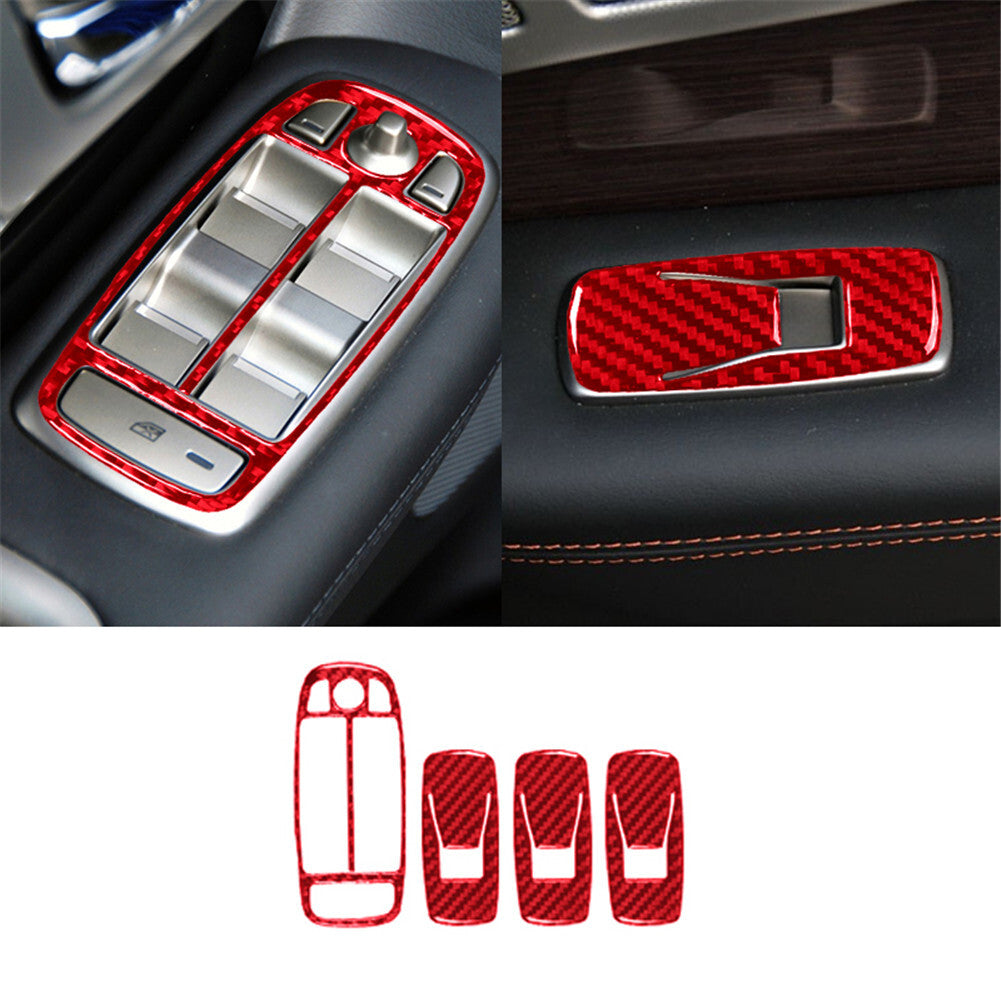 2Pcs Carbon Fiber Power Control Panel Cover Trim for Jeep for Wrangler JK 2011-2017 v