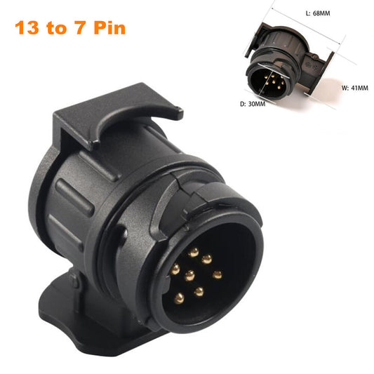 13 to 7 pin trailer truck caravan electric traction converter tow bar plug adapter - n