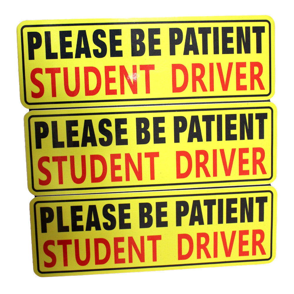 Car Bumper Sticker Please Be Patient 3Pcs Decal Student Driver Magnet Car Signs