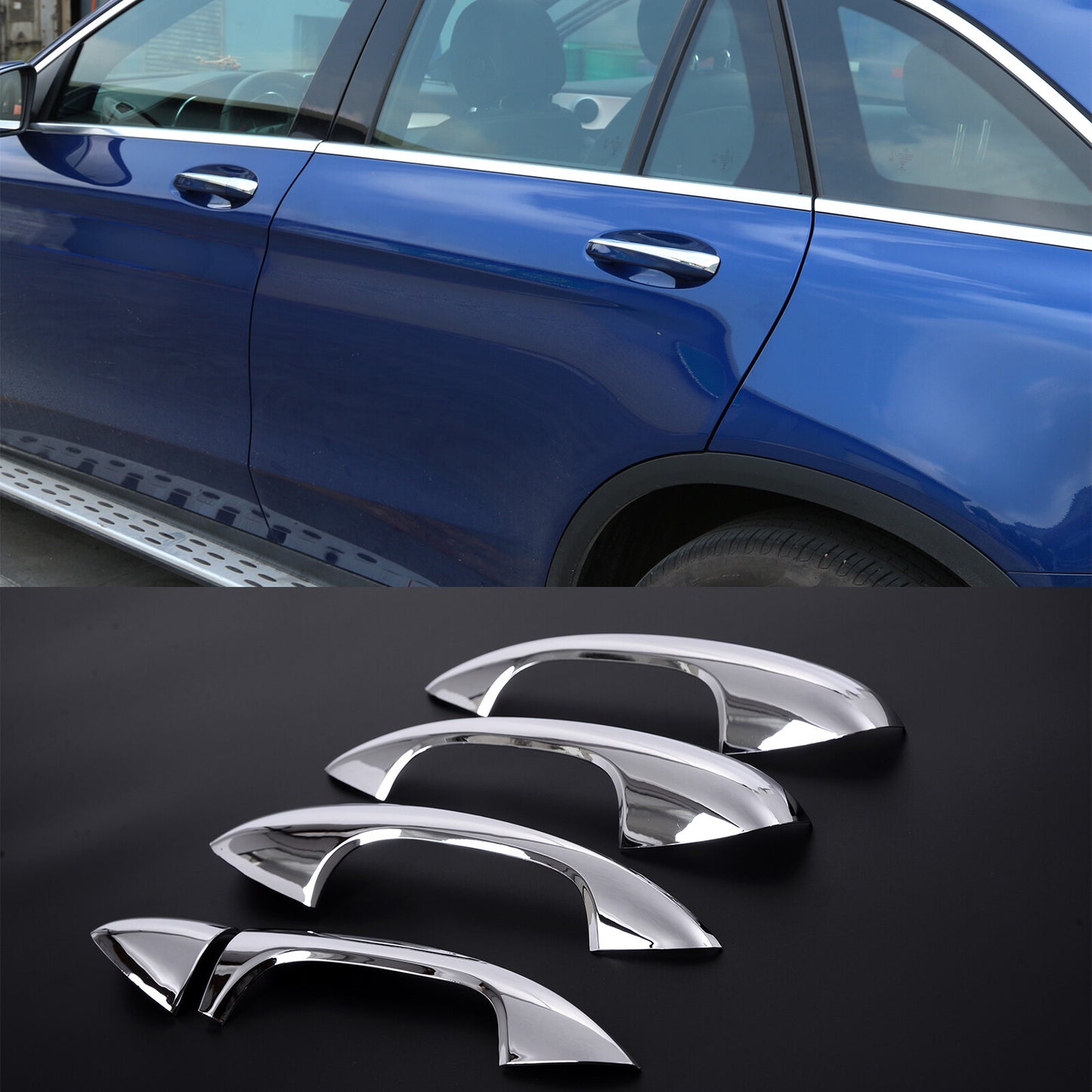 Chrome door handle trim covers for GLC CE Class X253 W205 W213 n