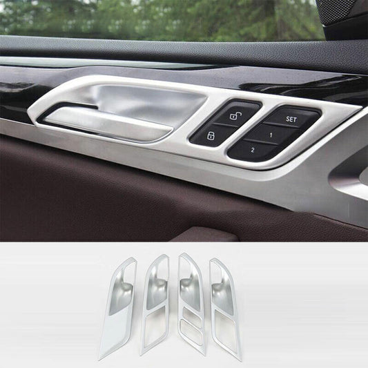 for BMW X3 G01 2018-2021 ABS Matt Silver Inner Door Handle Bowl Frame Cover Trim