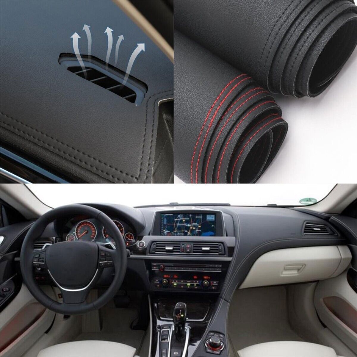 1X PU leather Dashboard Mat Non-slip DashMat Pad for BMW 6-Series Coupe 2010-16