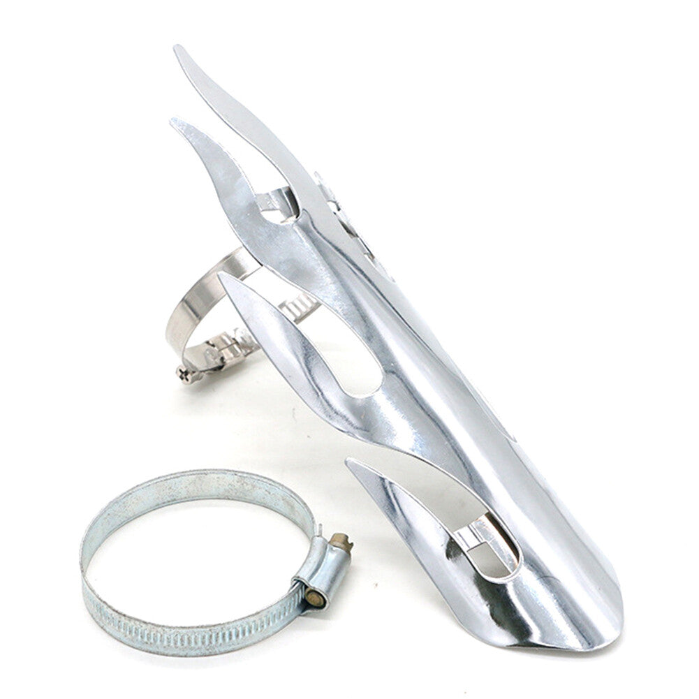 Fit for Harley Silver Motorcycle Exhaust Muffler Pipe Heat Cover Shield Heel Guard