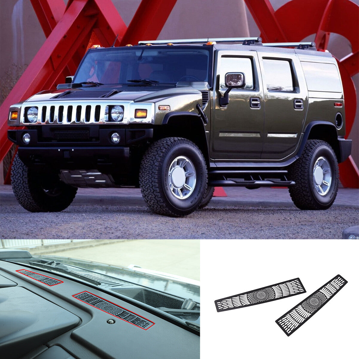 Red alloy steering wheel ring decorative cover suitable for FJ Cruiser 2007-2021- v