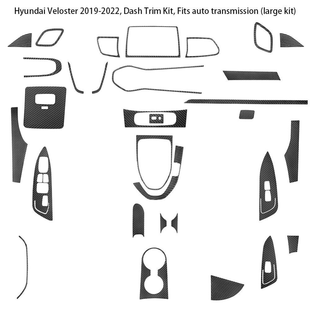 Carbon Fiber Interior Full Sets Trim Cover Set for Hyundai for Veloster JS 19-22 New n