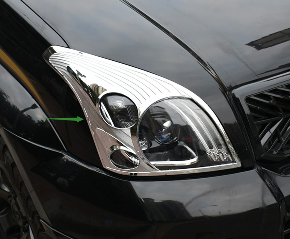 Front Headlight Lamp Cover Frame Trim Chrome for Toyota LC Prado FJ120 2003-2009