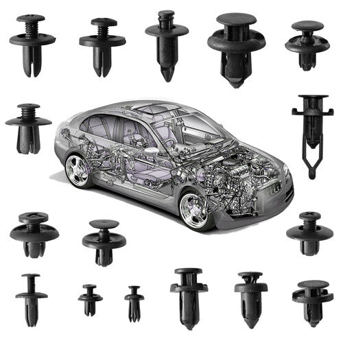 720-piece set of nylon car fasteners, push-button trim clips, rivets, and bumper kits