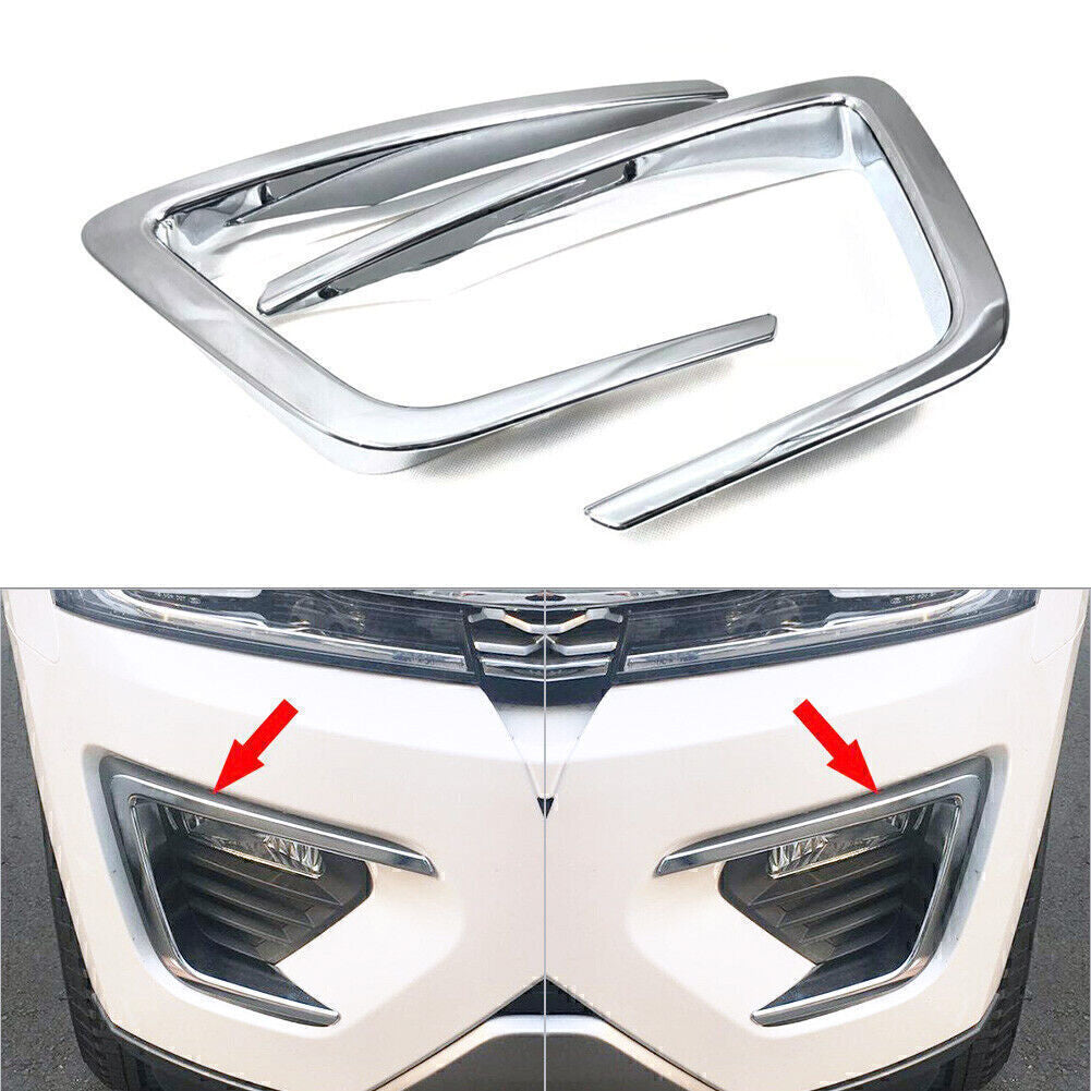 Chrome Car Front Fog Light Cover Lamp Trim Fit for Ford Expedition 2018-2020