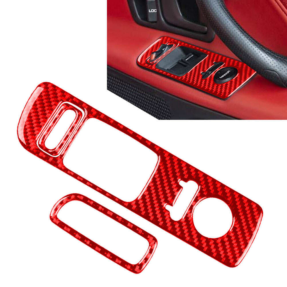 Interior Door Window Control Cover Trim for Honda S2000 2000-2009 Red 3Pcs RHD