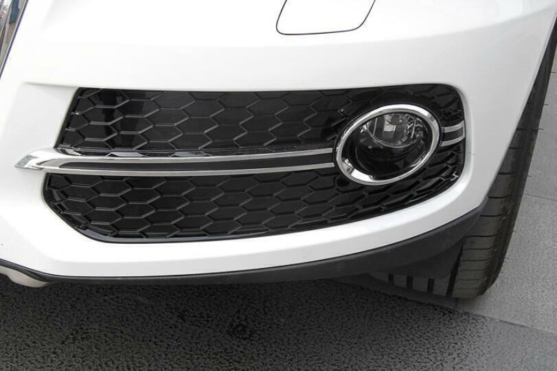2PCS Black Exterior Front Fog Light Frame Replacement for Audi Q5 2009-2016 2017
