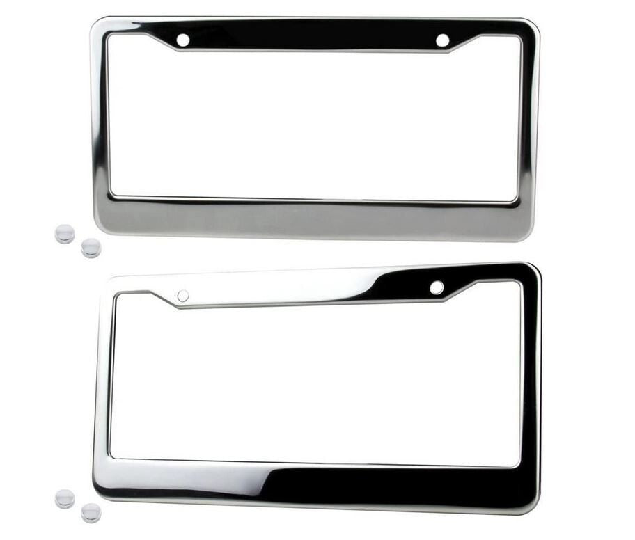2-piece car license plate frame cover cap rear boot trunk chrome plating for Chevrolet
