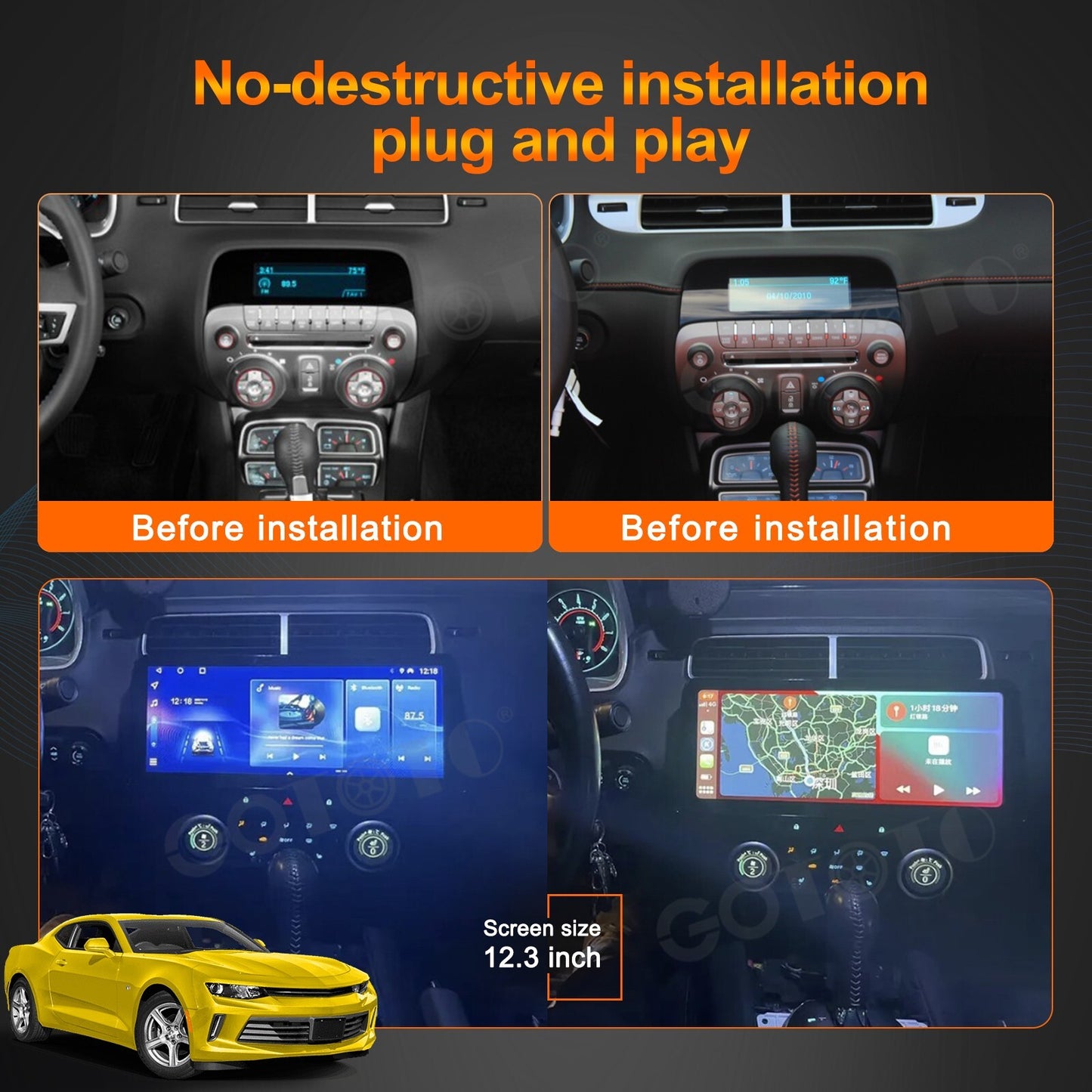 for Chevrolet Camaro 2010-2015 Android Car Radio 2Din Stereo Receiver GPS 128GB