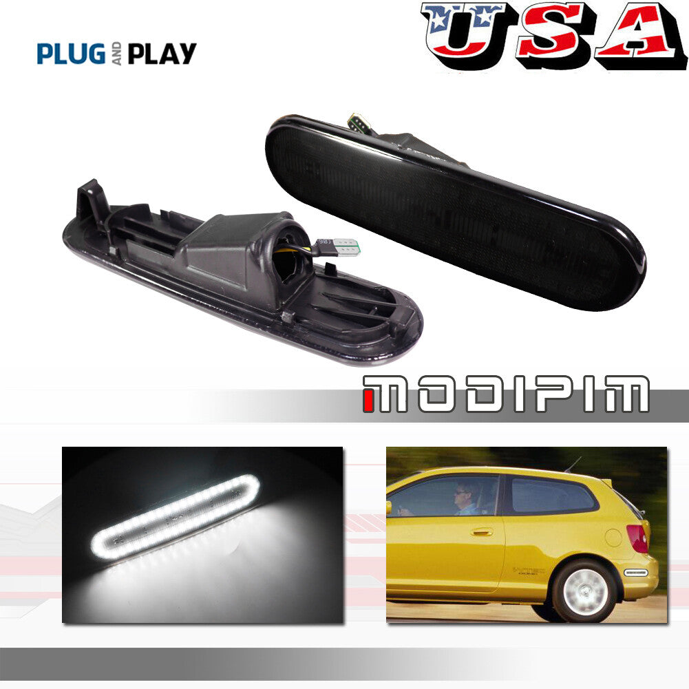 2 pcs smoke LED front/rear side marker signal lights for 02-05 for Honda for Civic Si EP3- v