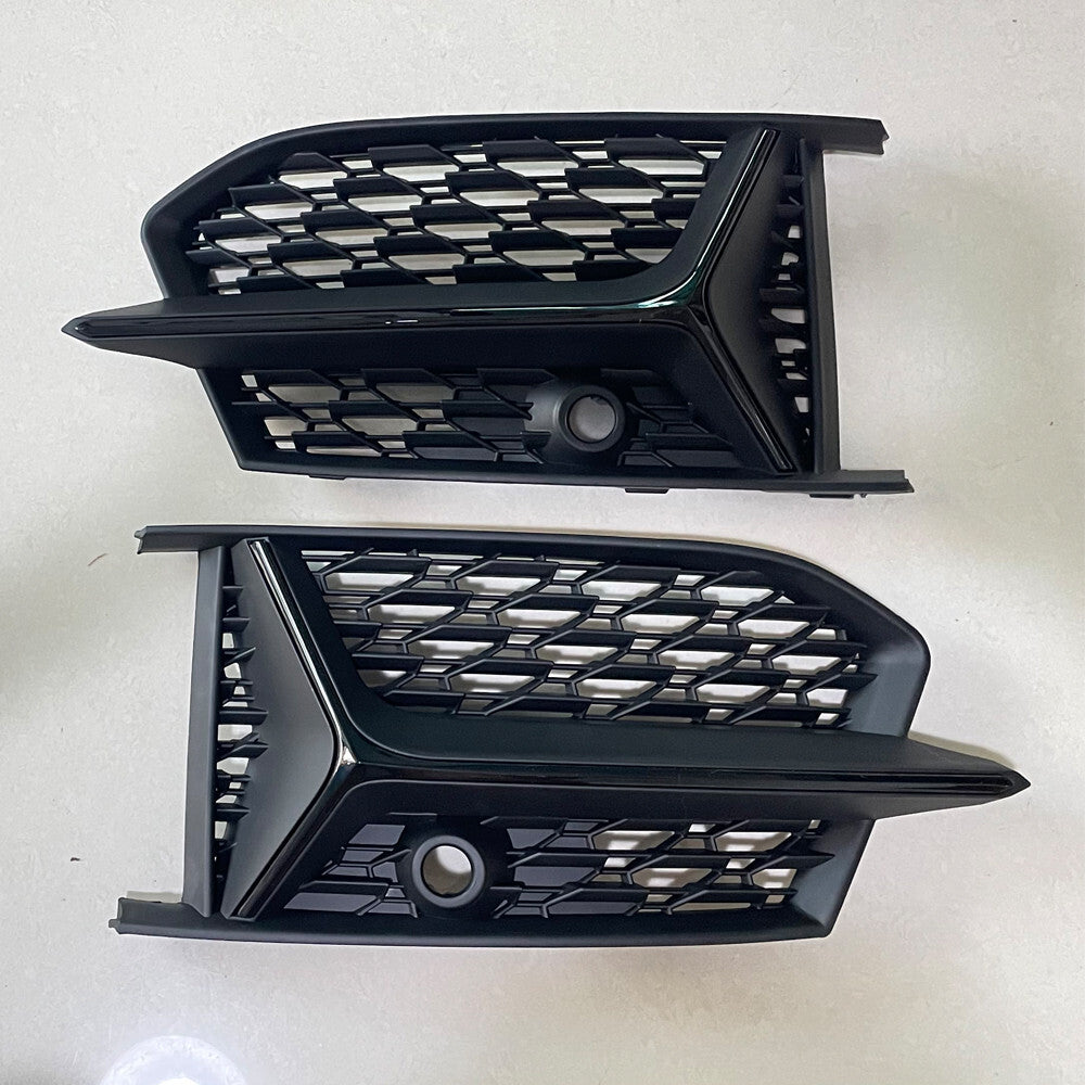 Black Fog Lamp Grilles Cover Fit for Audi A6/S6 Sline 2019-2020 Fog Light Grill