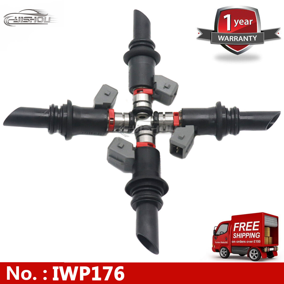 4-pack of new fuel injectors for Volkswagen Gol G3 G4 G5 Voyage Fox 1.0 1.6 8V IWP176